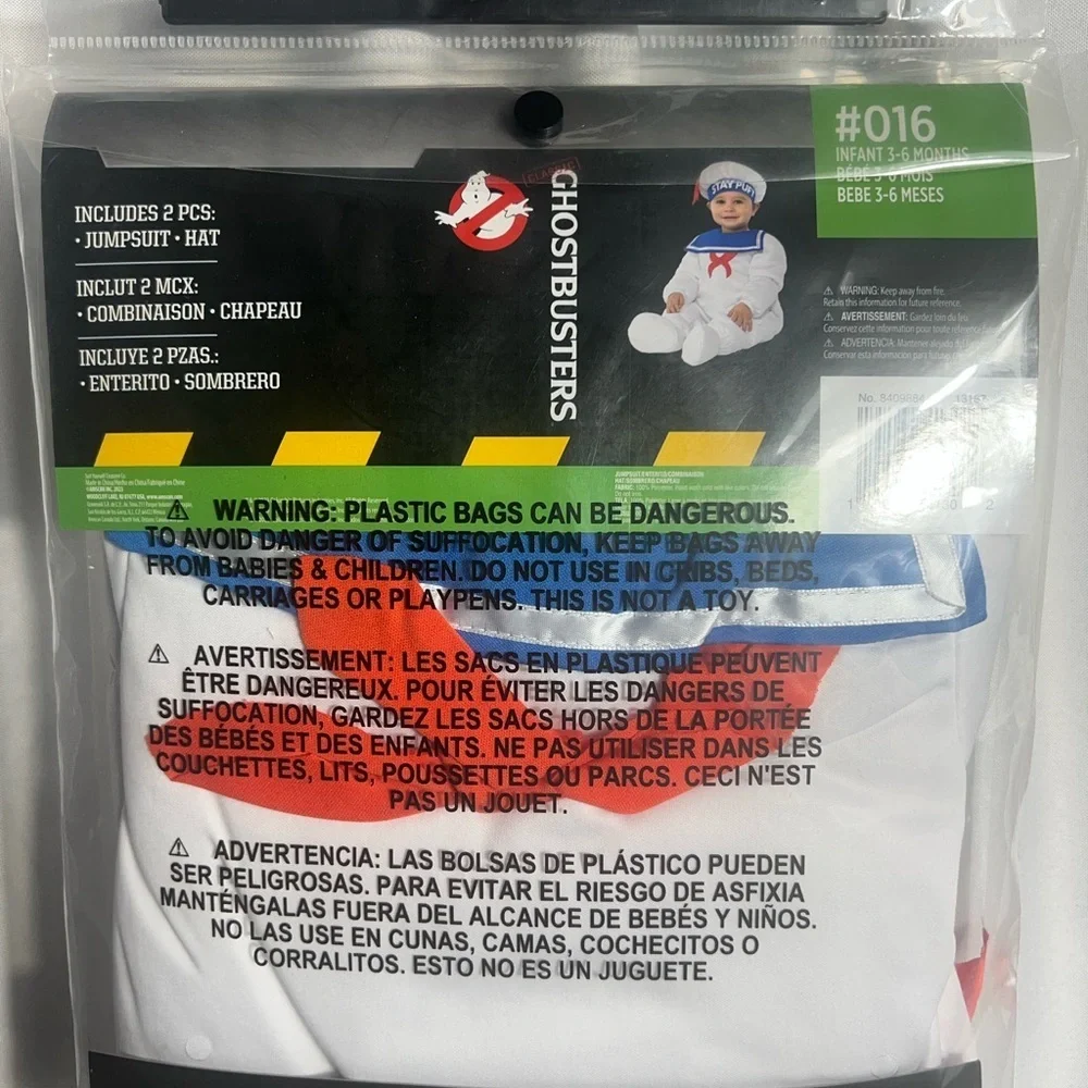 Ghostbusters Stay Puft Infant 3-6 Months Halloween Costume NWT - Picture 5 of 7